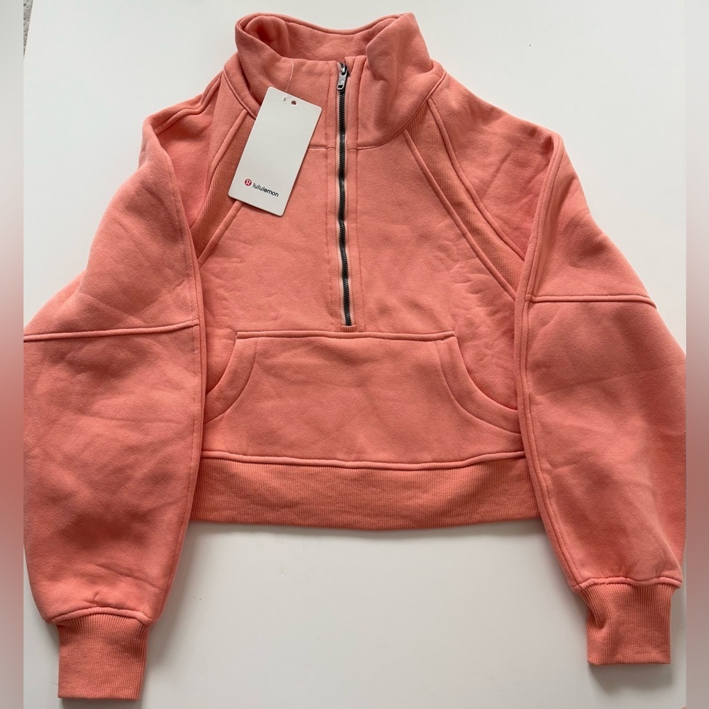 NWT Lululemon athletica Peach Half-Zip Sweatshirt Size 4